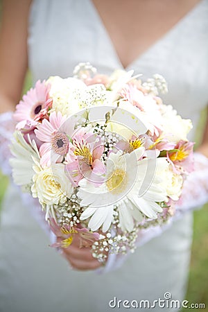 The bride have wedding bouquet