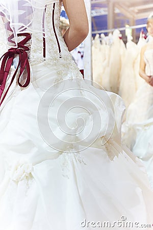 Bride in mirror