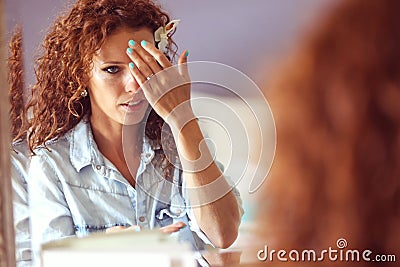 Bride preparing for wedding