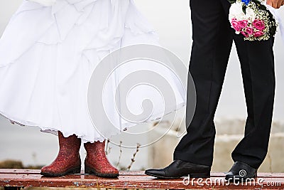 The bride in rubber boots