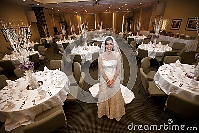 Bride in wedding venue