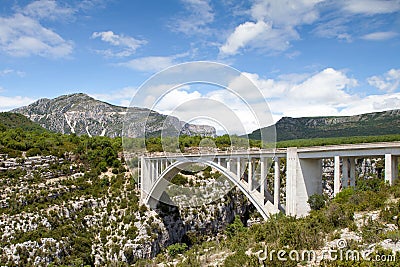 Bridge over the Verdon Gorge, canyon in France, Provence