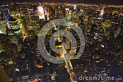 Bright lights new york city by night