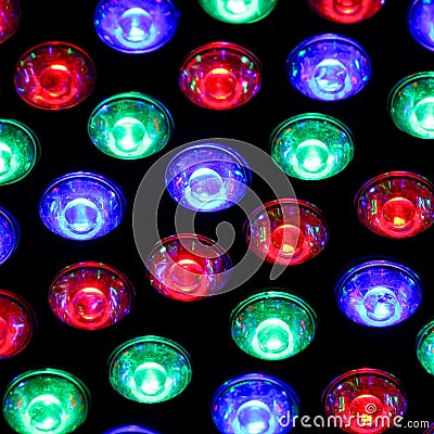 Bright lights of a nightclub with bulbs