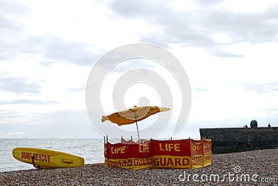 Brighton: beach life guard surf rescue