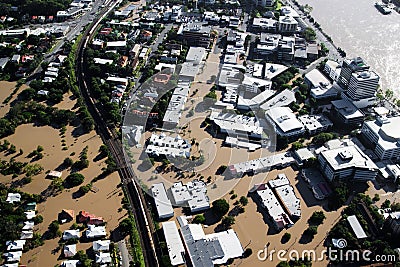 Brisbane River Flood January 2011 Aerial View Milt