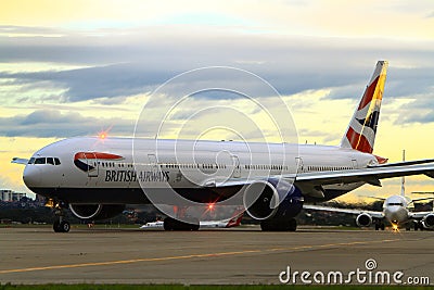 British Airways Boeing 777 on the runway