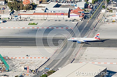 British Airways Plane on Gibraltar Airport runway