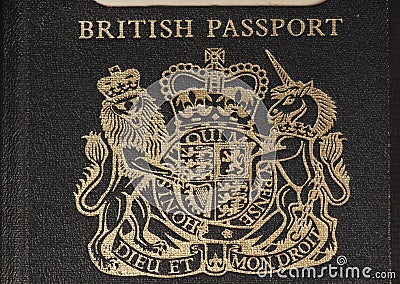 British coat of arms on a passport