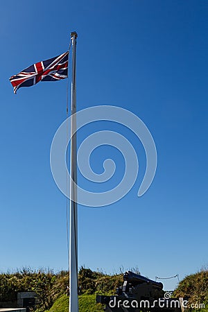 British Flag Over Cannon