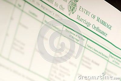 British marriage certificate