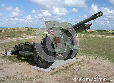 British 25-pounder field gun as D-Day memorial, Normandy