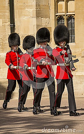 British royal guards marching