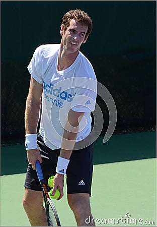 British Tennis Player Andy Murray Prepares to Serve