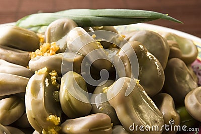 Broad Bean With Olive And Garlic Royalty Free