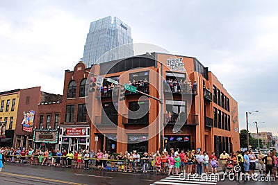 Tennessee USA - famous Broadway street during the CMA country music