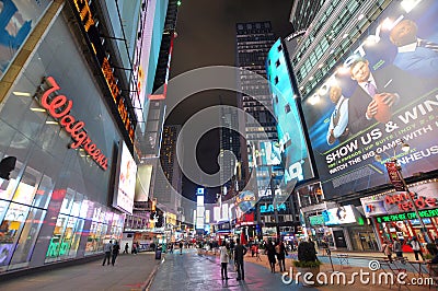 Broadway and Times Square at night, New York City