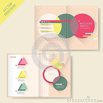 Brochure design with triangle and circle