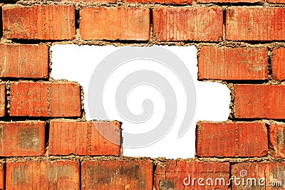 Broken brick wall