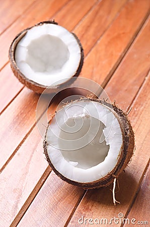 Broken coconut