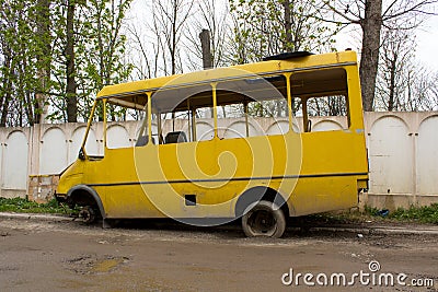 A broken old bus