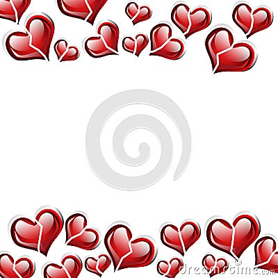 red broken heart background isolated on a white background with copy ...