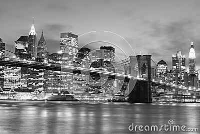 Brooklyn Bridge At Night, New York City