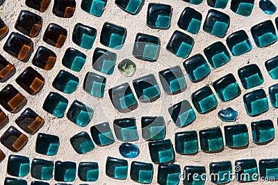Brown and Aqua Glass Mosaic Texture