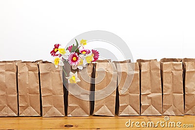 Brown Bags and Flowers