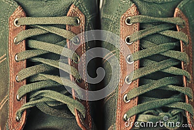 Brown leather shoe laces
