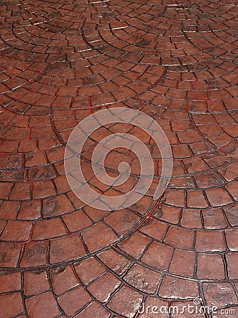 Brown stone block floor