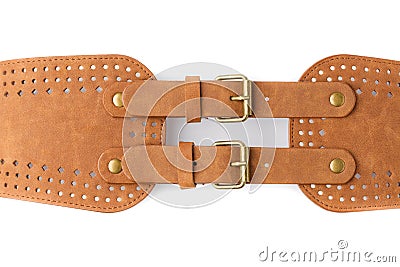 Brown stylish women leather belt.