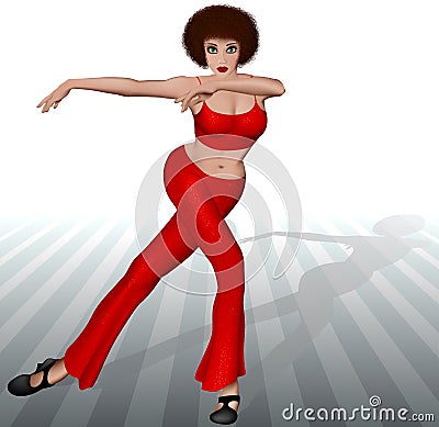 Brunette dancing jazz