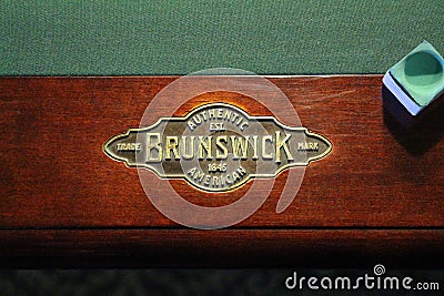 Brunswick Billiards Table with Pool Chaulk