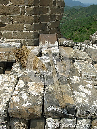 Brush and Shovel on the Great Wall of China