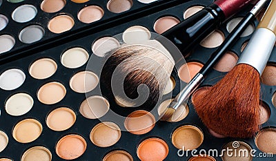 Brushes and eyeshadow palette