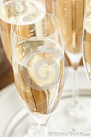 Bubbling Champagne in a Glass