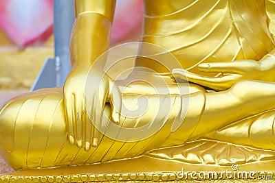 Buddha statue hand close up detail, Thailand