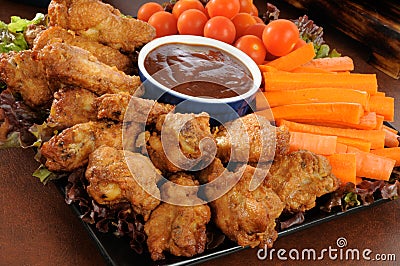 Buffalo wings snack tray