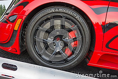 Bugatti Veyron wheels on display