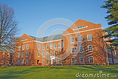 Building on a college campus in Indiana