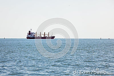 Bulk carrier cargo boat in bay