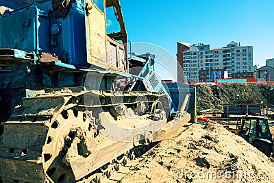 Bulldozer on a construction site