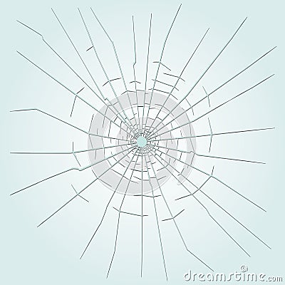 Bullet hole in glass