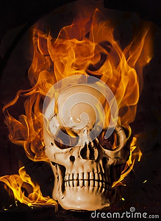 Burning skull