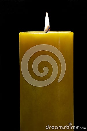 Burning Yellow Candle isolated