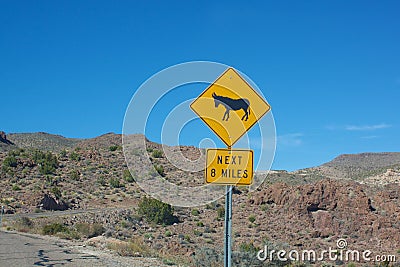 Burro Crossing Sign