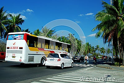 Bus and cars on the streets of Manila