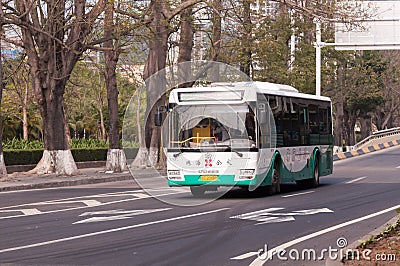 Bus in city, China