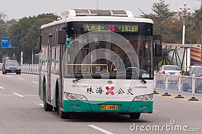 Bus in city, Zhuhai China